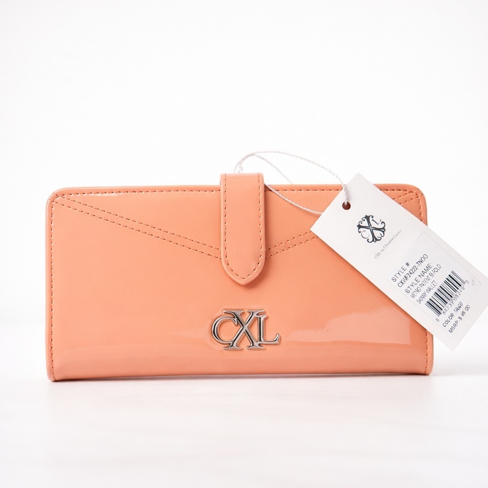 CXL by Christian Lacroix Peach Metro Patent Bifold Women's Wallet
